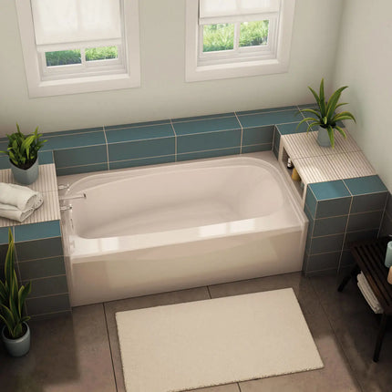 Essence TO-6030 AFR AcrylX Alcove Left-Hand Drain Bathtub in White - Plumbing Market