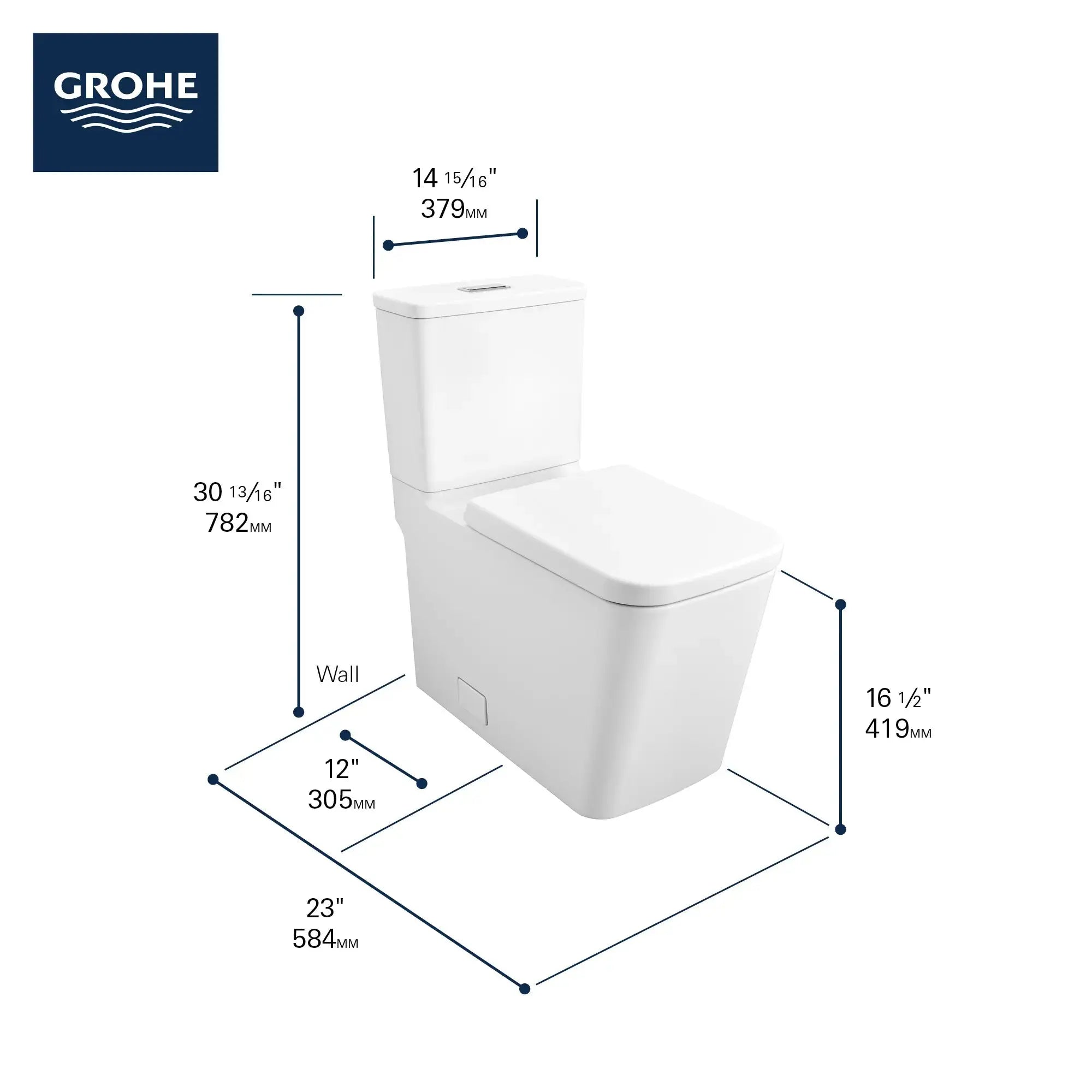 Eurocube Two Piece Elongated Dual Flush Toilet - Plumbing Market
