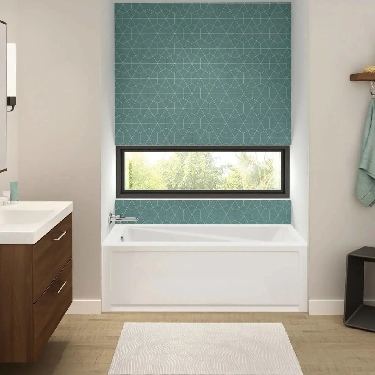 Exhibit 6032 IFS Acrylic Alcove Left-Hand Drain Bathtub in White - Plumbing Market