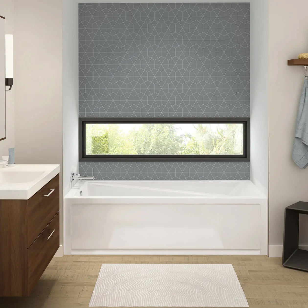 Exhibit 7242 IFS Acrylic Alcove Left-Hand Drain Bathtub in White - Plumbing Market