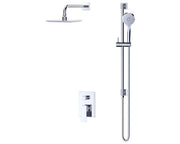 Fluid 8” Rain Shower & Hand Shower Trim Kit with FA803 Slide Bar, (2 Handle) F162025T in polished chrome