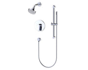 Fluid Utopia 4” Shower & Hand Shower Trim Kit with Slide Bar, (Single Handle F184106T in polished chrome