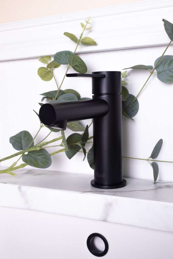 Fluid Big Citi Round F24013 single lever bathroom faucet in matte black