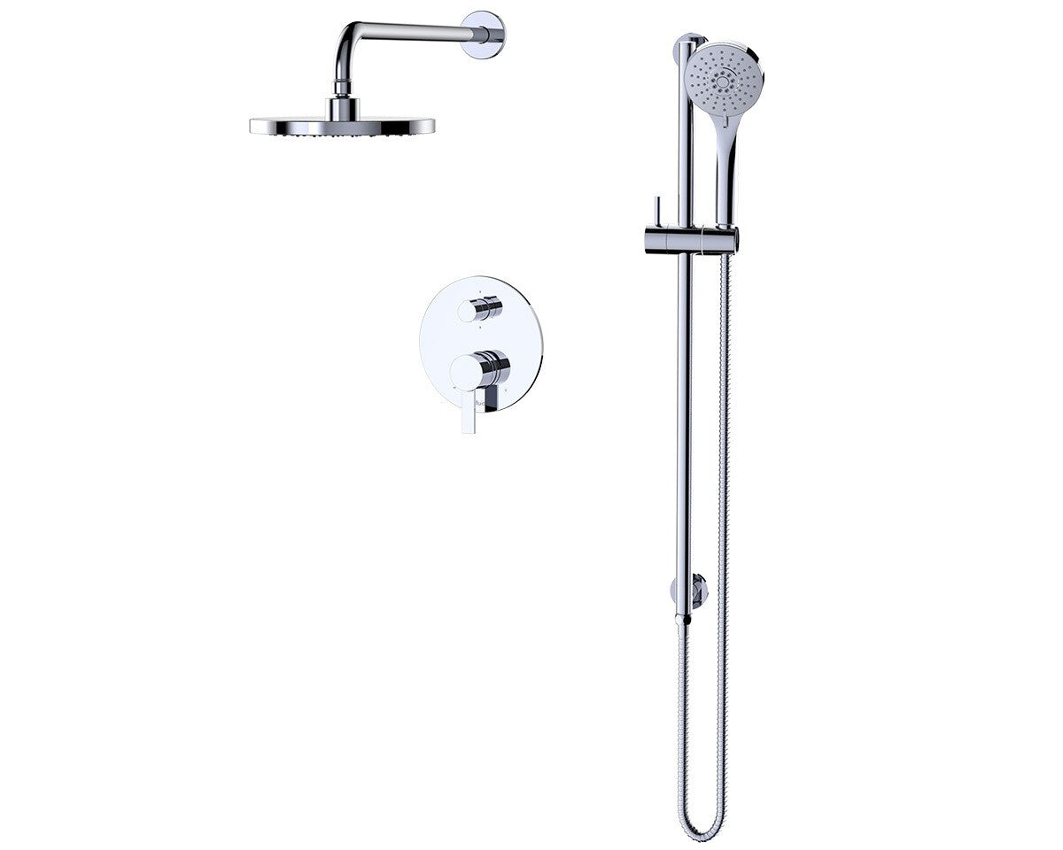Fluid Citi 8" Rain Shower Head & Hand Shower Trim Kit F242025T in polished chrome