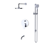 Fluid Wisdom Tub, Hand & Rainshower Trim Kit F283029T in polished chrome
