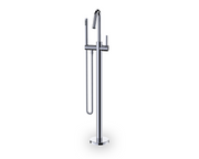 Fluid freestanding tub filler with hand shower F4013 in polished chrome