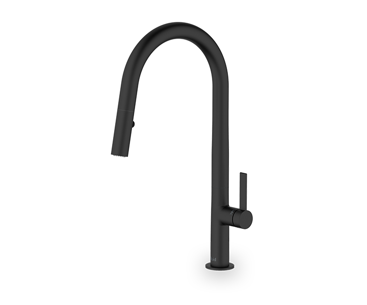 Fluid F820 Pull Down Kitchen Faucet in matte black