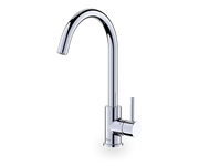 Fluid F826 Round Swivel Kitchen Faucet in polished chrome