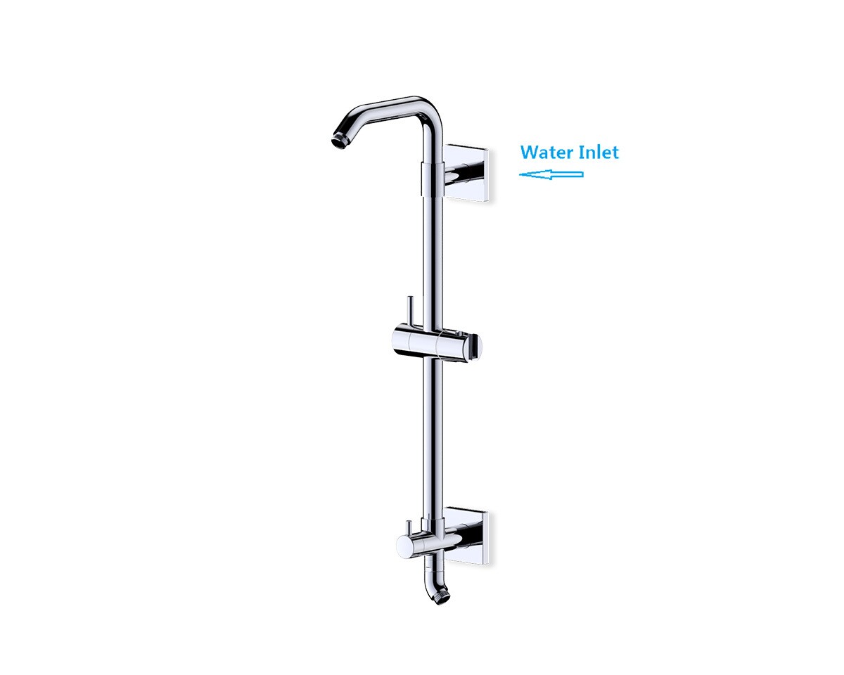 Fluid 18” Switch Slide Bar with 8” Standard Shower Arm (Square) F9608 in polished chrome