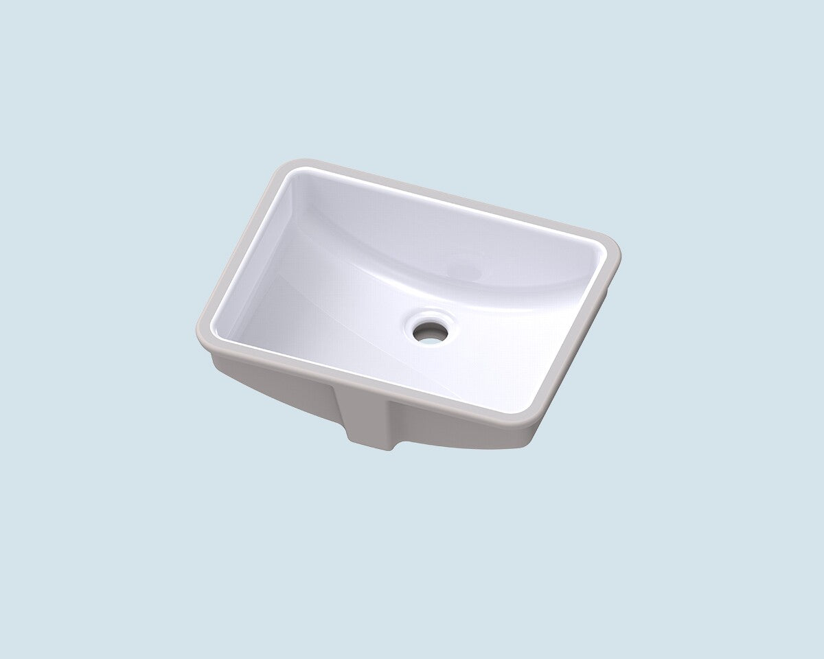Caroma Citi Square 18 Undermount Ceramic Bathroom Basin FB2418140W in white