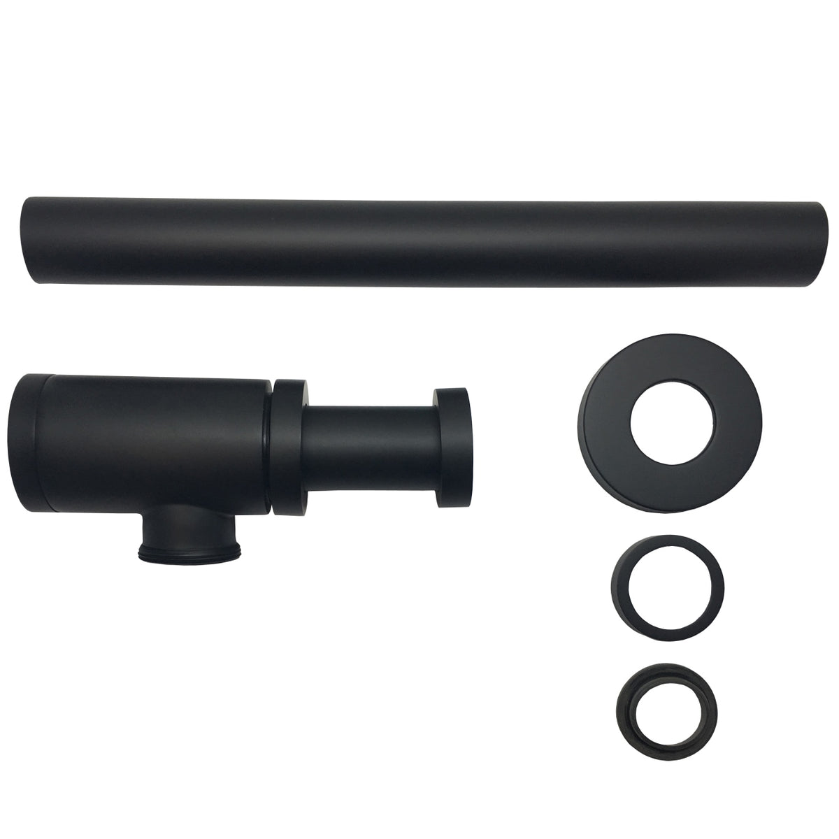 KubeBath Space Saving P-Trap - Black (FF007BK) view 2