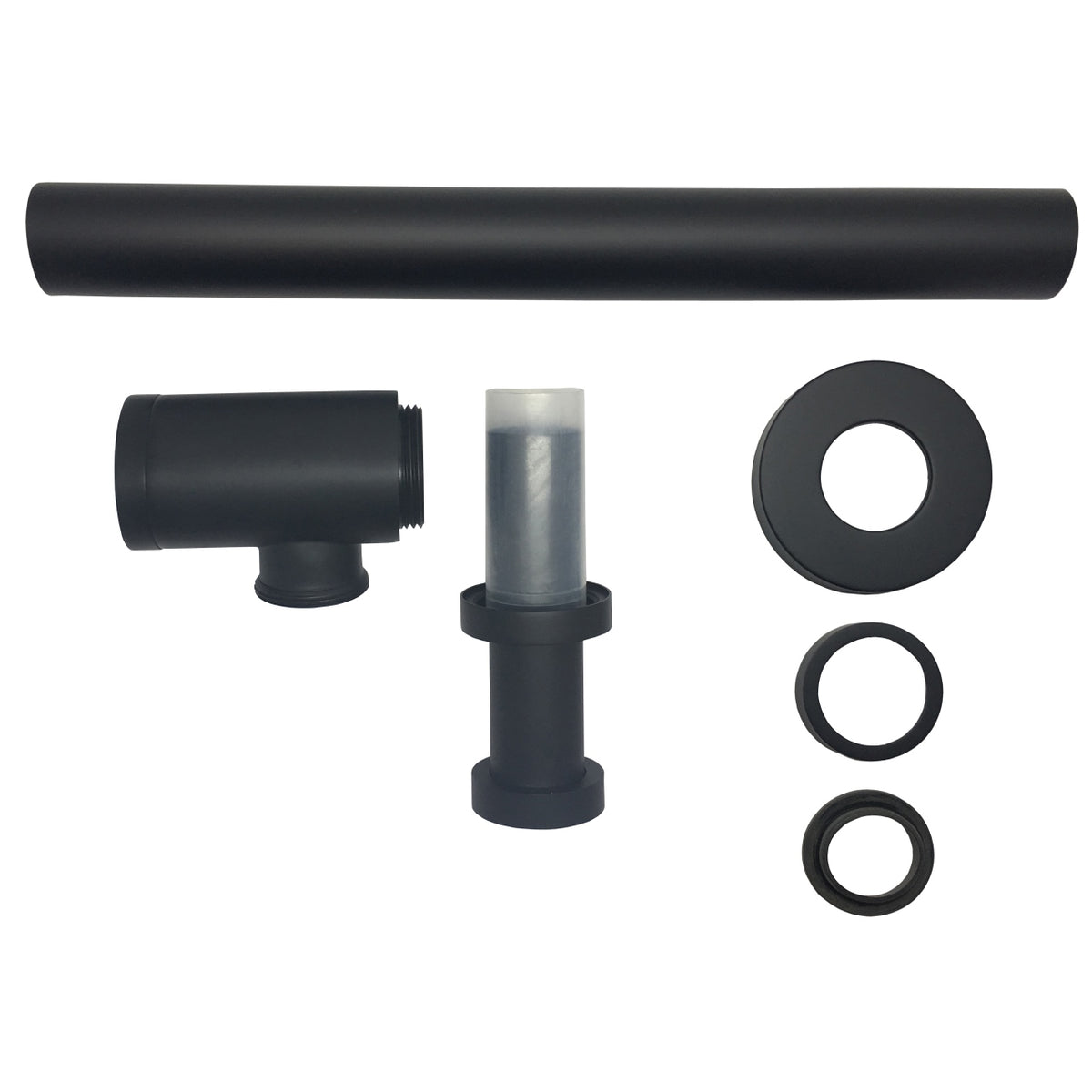 KubeBath Space Saving P-Trap - Black (FF007BK) view 3