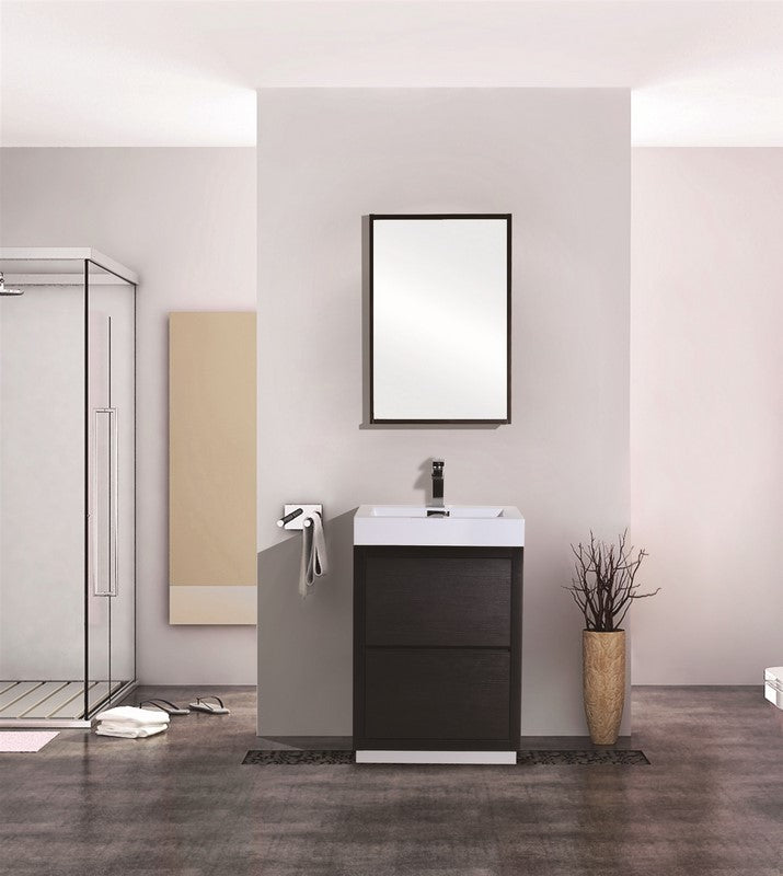 Kube Bath Bliss 24" Free Standing Modern Bathroom Vanity - Black (FMB24-BK) view 2