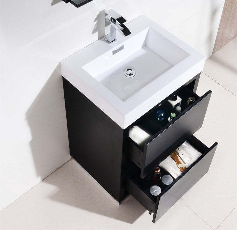 Kube Bath Bliss 24" Free Standing Modern Bathroom Vanity - Black (FMB24-BK) view 6