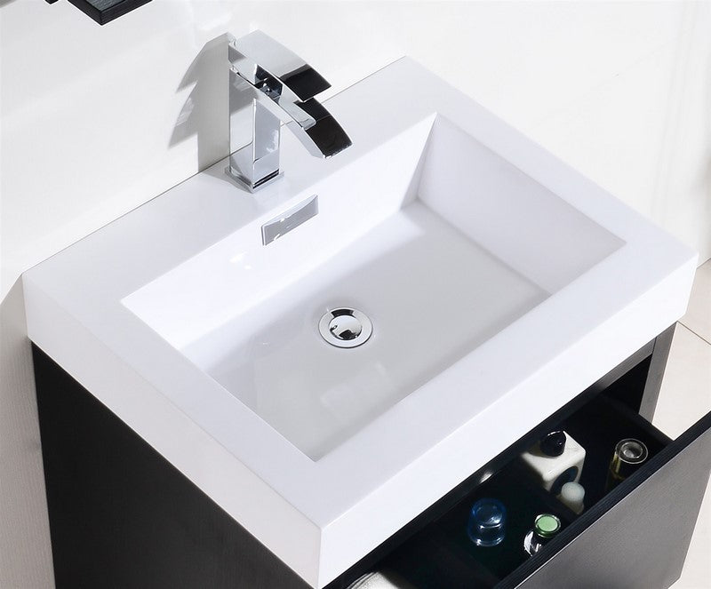Kube Bath Bliss 24" Free Standing Modern Bathroom Vanity - Black (FMB24-BK) view 5