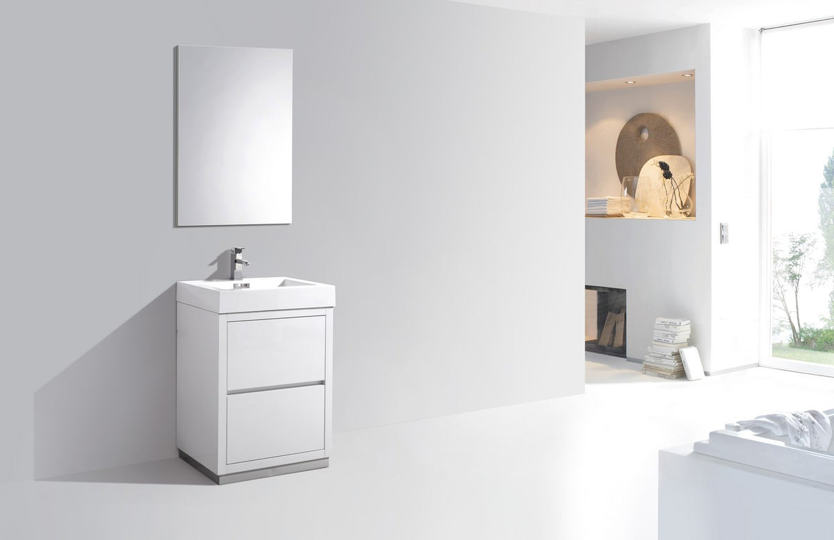 Kube Bath Bliss 24" Free Standing Modern Bathroom Vanity - Gloss White (FMB24-GW) view 2