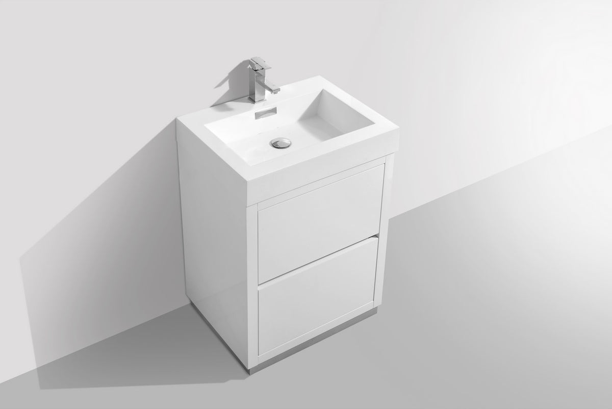Kube Bath Bliss 24" Free Standing Modern Bathroom Vanity - Gloss White (FMB24-GW) view 4