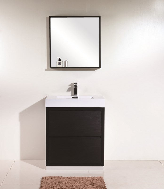 Kube Bath Bliss 30" Free Standing Modern Bathroom Vanity - Black (FMB30-BK) view 2