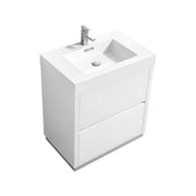 Kube Bath Bliss 30" Free Standing Modern Bathroom Vanity - Gloss White (FMB30-GW)