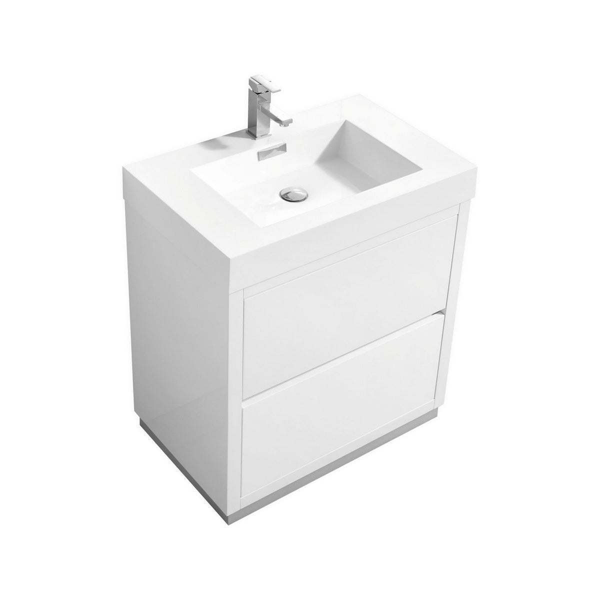 Kube Bath Bliss 30" Free Standing Modern Bathroom Vanity - Gloss White (FMB30-GW)