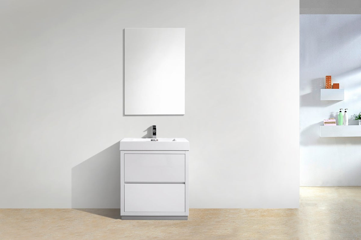 Kube Bath Bliss 30" Free Standing Modern Bathroom Vanity - Gloss White (FMB30-GW) view 3