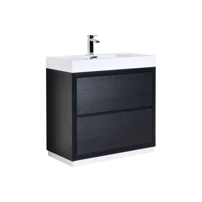 Kube Bath Bliss 36″ Black Free Standing Modern Bathroom Vanity Kube Bath