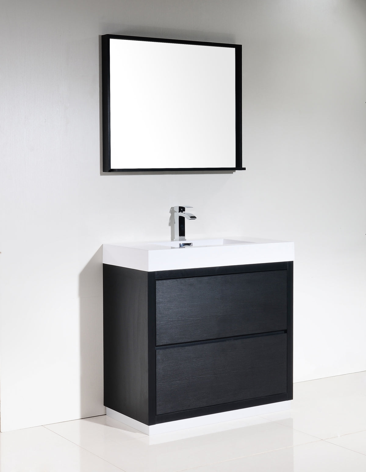 Kube Bath Bliss 36" Free Standing Modern Bathroom Vanity - Black (FMB36-BK) view 3