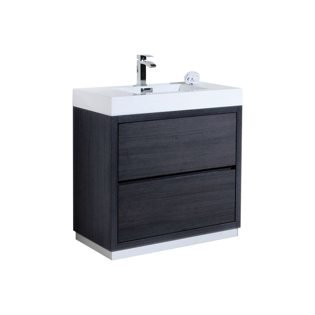 Kube Bath Bliss 36″ Gray Oak Free Standing Modern Bathroom Vanity Kube Bath