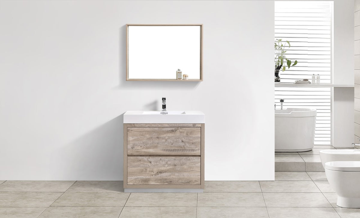Kube Bath Bliss 36" Free Standing Modern Bathroom Vanity - Nature Wood (FMB36-NW) view 2