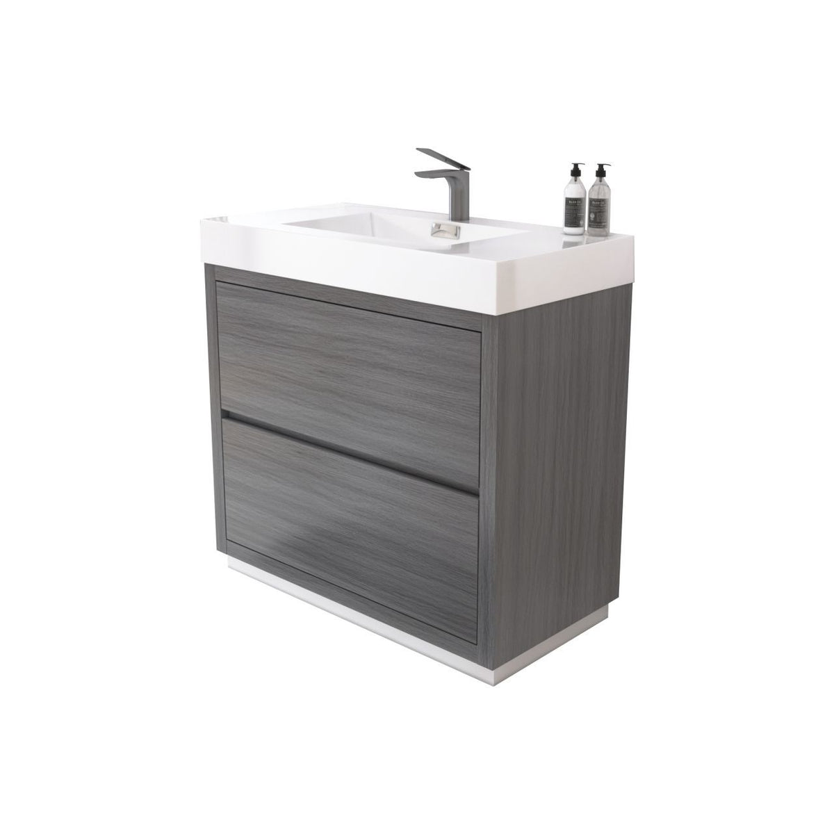 Kube Bath Bliss 36" Free Standing Modern Bathroom Vanity - Vulcan Ash Grey (FMB36-VAG)
