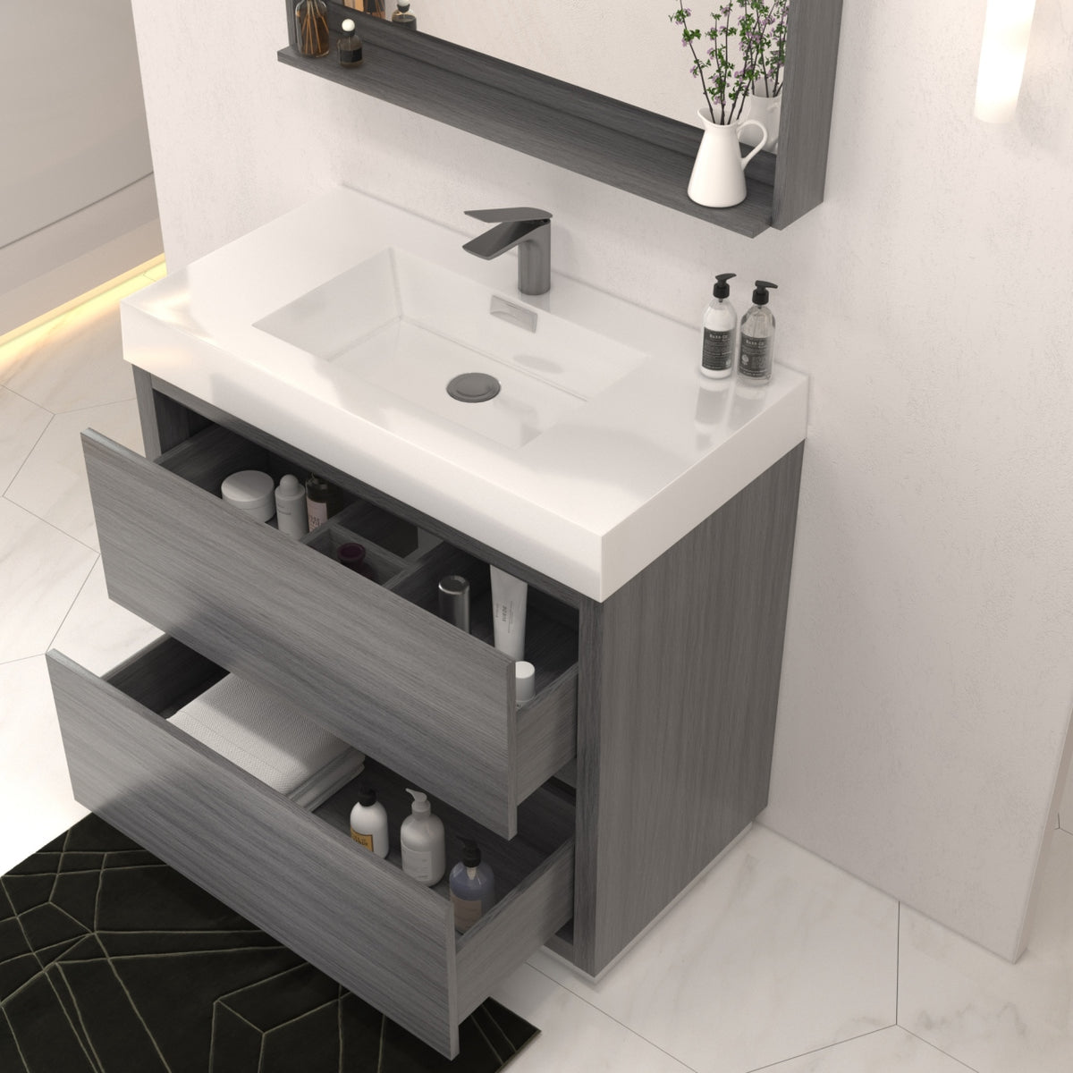 Kube Bath Bliss 36" Free Standing Modern Bathroom Vanity - Vulcan Ash Grey (FMB36-VAG) view 4