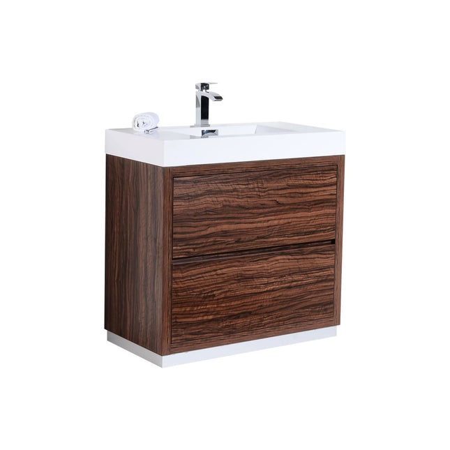 Kube Bath Bliss 36″ Walnut Free Standing Modern Bathroom Vanity Kube Bath