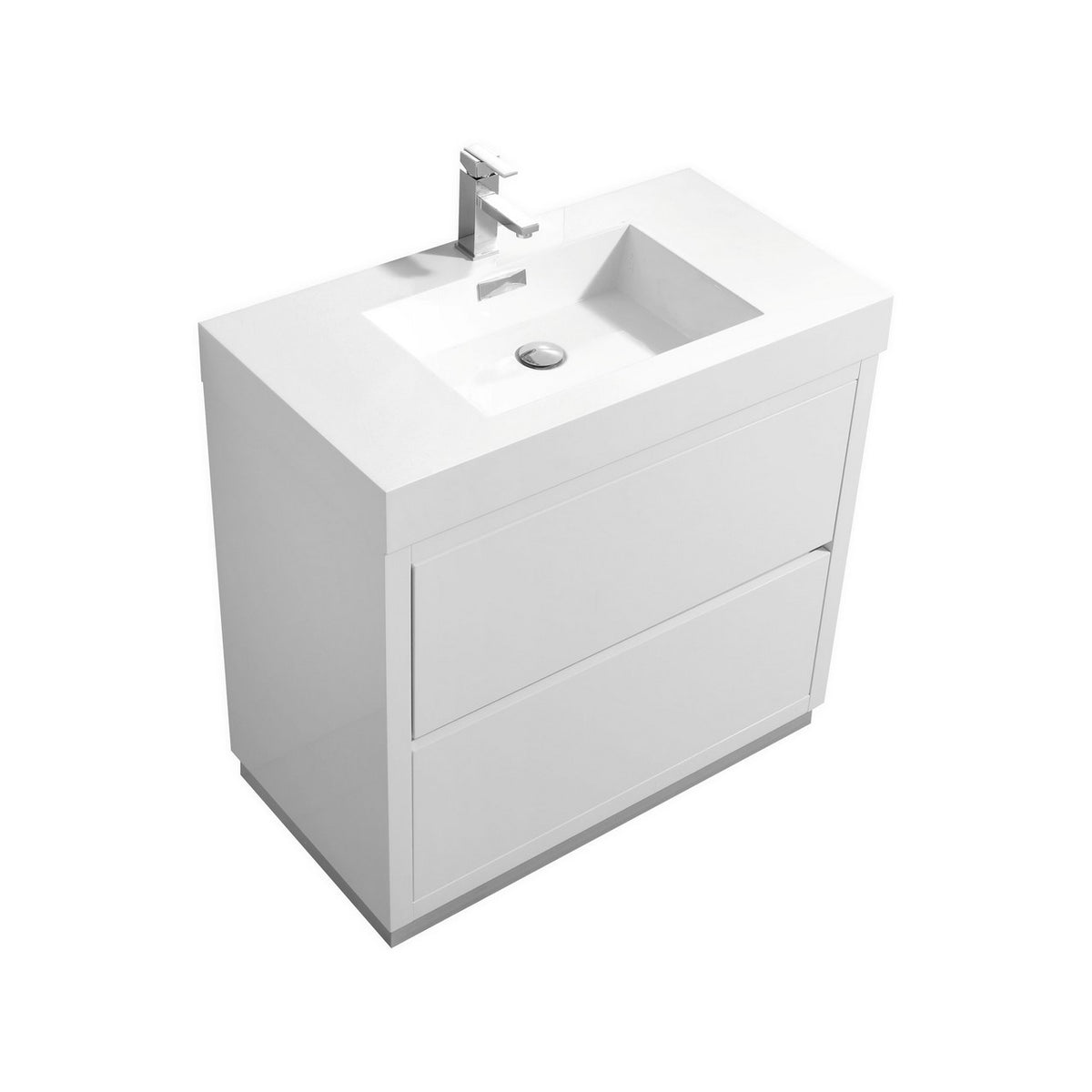 Kube Bath Bliss 36" Free Standing Modern Bathroom Vanity - Gloss White (FMB36-GW)