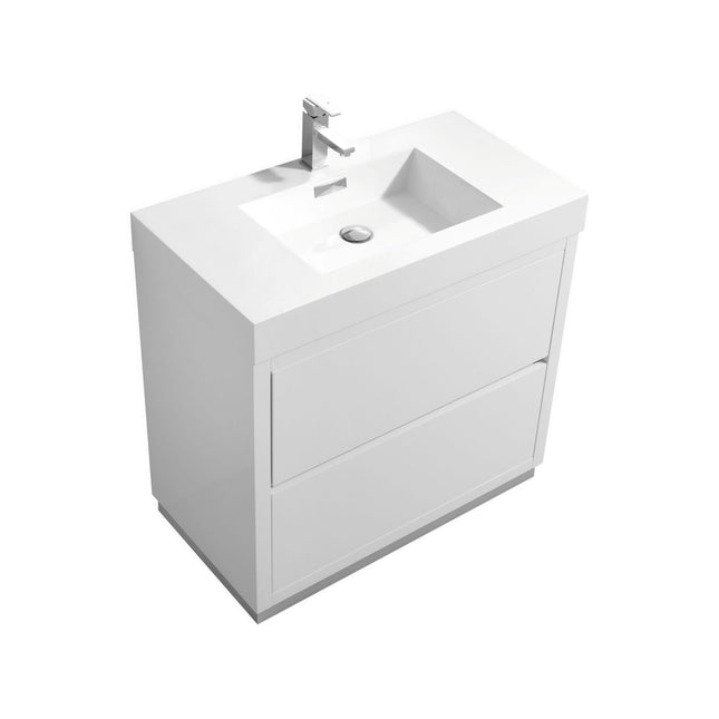 Kube Bath Bliss 36″ High Gloss White Free Standing Modern Bathroom Vanity Kube Bath