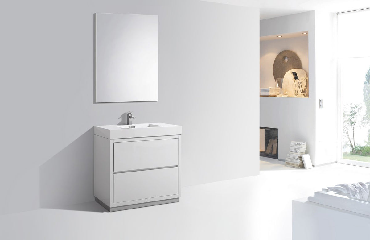Kube Bath Bliss 36" Free Standing Modern Bathroom Vanity - Gloss White (FMB36-GW) view 2