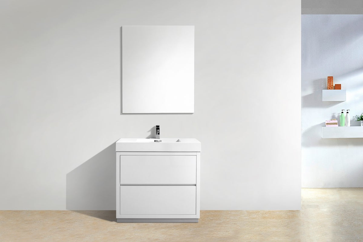 Kube Bath Bliss 36" Free Standing Modern Bathroom Vanity - Gloss White (FMB36-GW) view 3