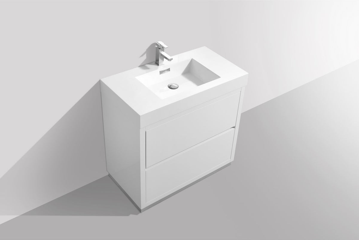 Kube Bath Bliss 36" Free Standing Modern Bathroom Vanity - Gloss White (FMB36-GW) view 4