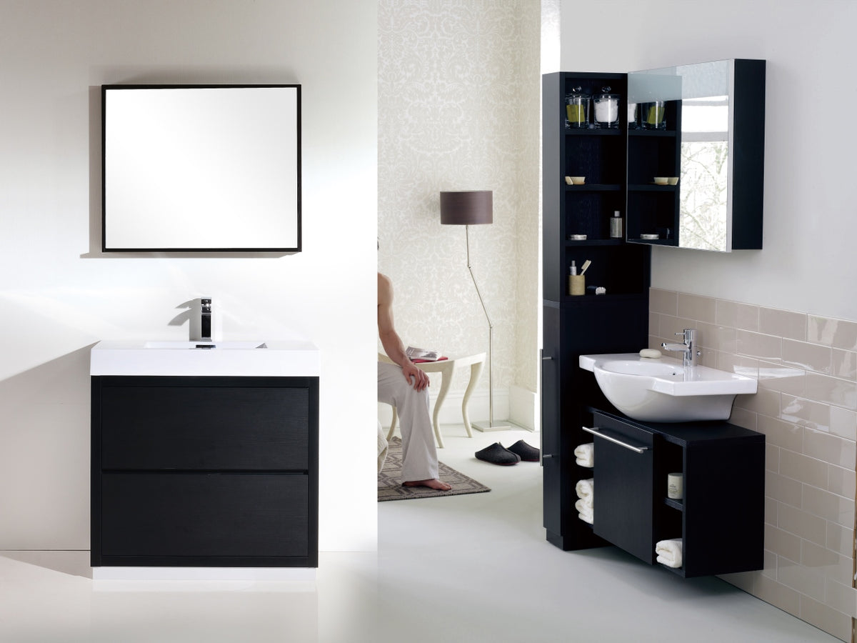 Kube Bath Bliss 40" Free Standing Modern Bathroom Vanity - Black (FMB40-BK) view 2