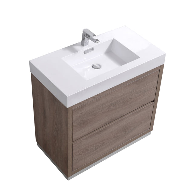 Kube Bath Bliss 40″ Butternut Free Standing Modern Bathroom Vanity Kube Bath