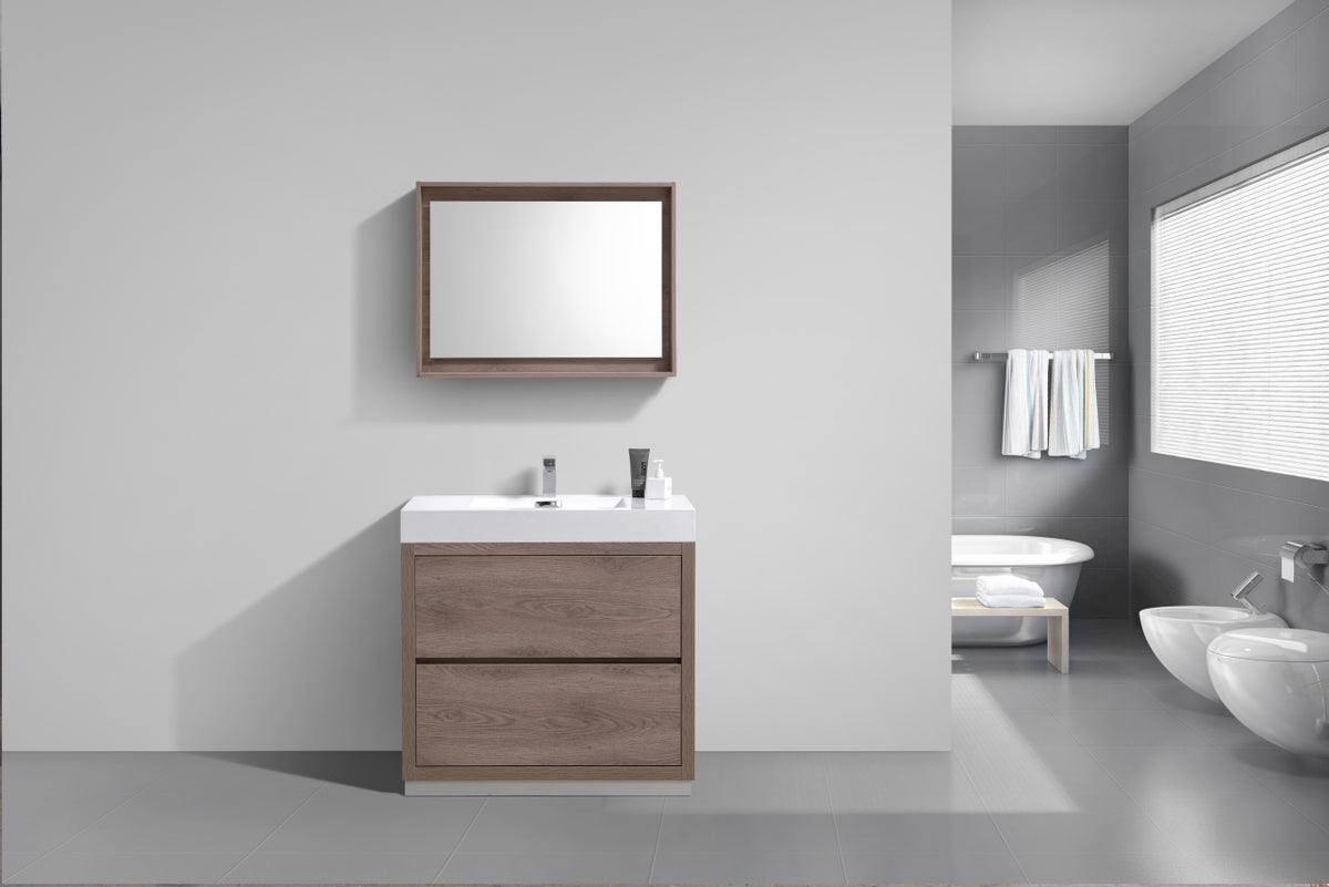 Kube Bath Bliss 40" Free Standing Modern Bathroom Vanity - Butternut (FMB40-BTN) view 2