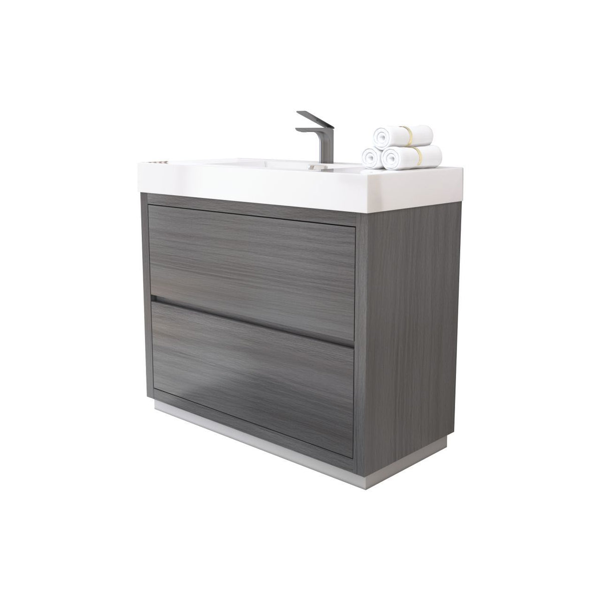 Kube Bath Bliss 40" Free Standing Modern Bathroom Vanity - Vulcan Ash Grey (FMB40-VAG)