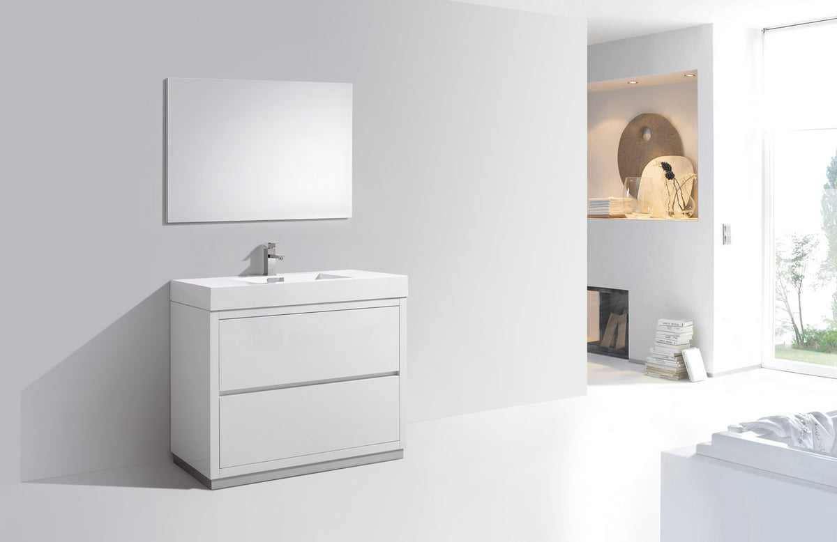 Kube Bath Bliss 40" Free Standing Modern Bathroom Vanity - Gloss White (FMB40-GW) view 2