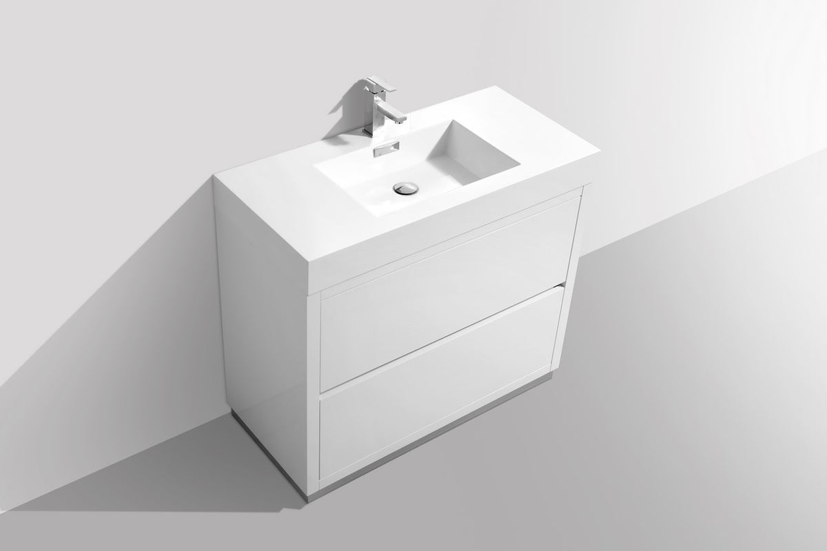 Kube Bath Bliss 40" Free Standing Modern Bathroom Vanity - Gloss White (FMB40-GW) view 4
