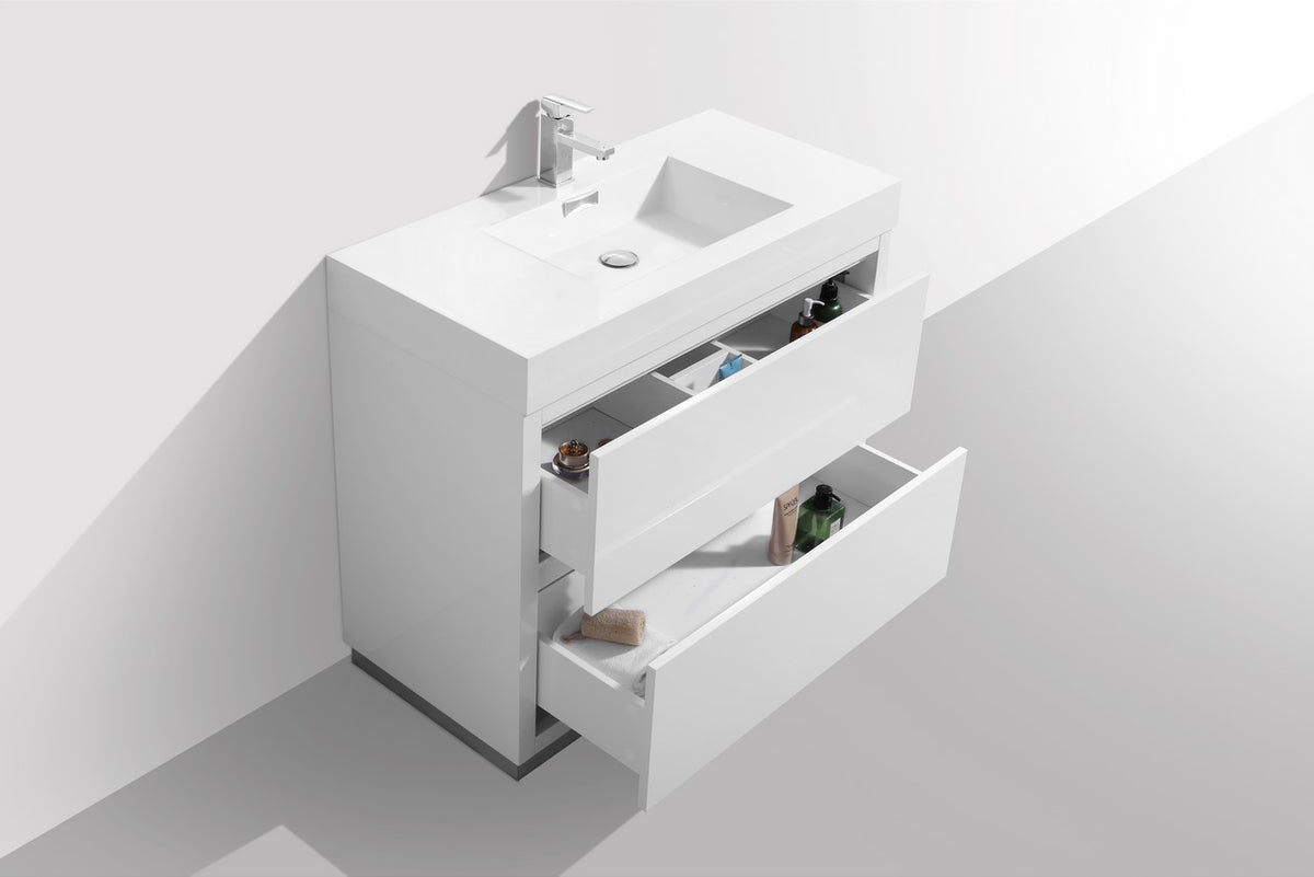 Kube Bath Bliss 40" Free Standing Modern Bathroom Vanity - Gloss White (FMB40-GW) view 5