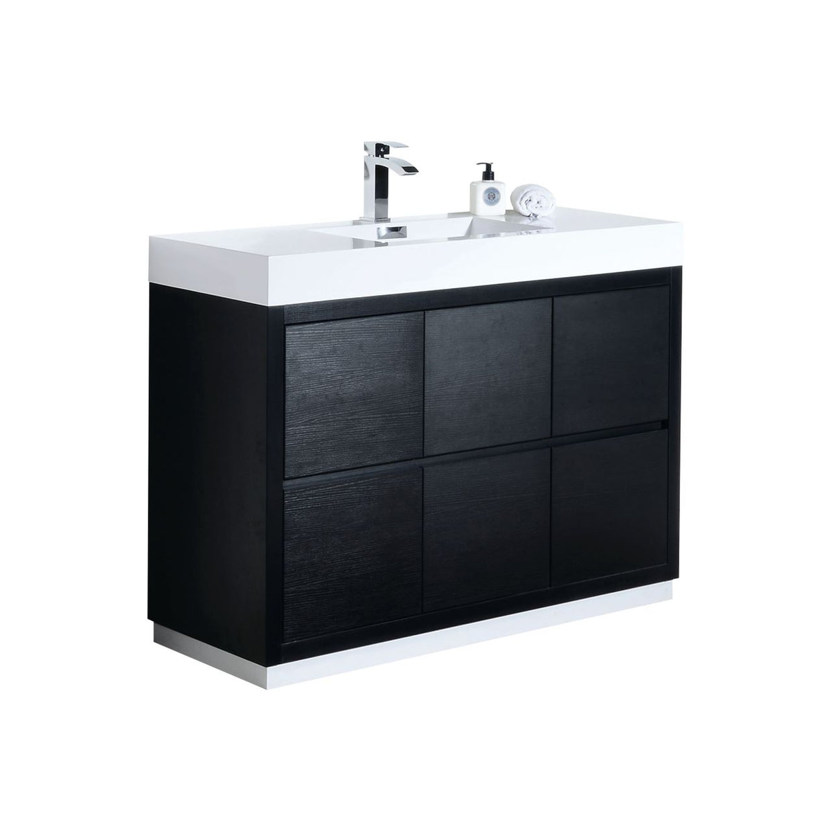 Kube Bath Bliss 48" Free Standing Modern Bathroom Vanity - Black (FMB48-BK)