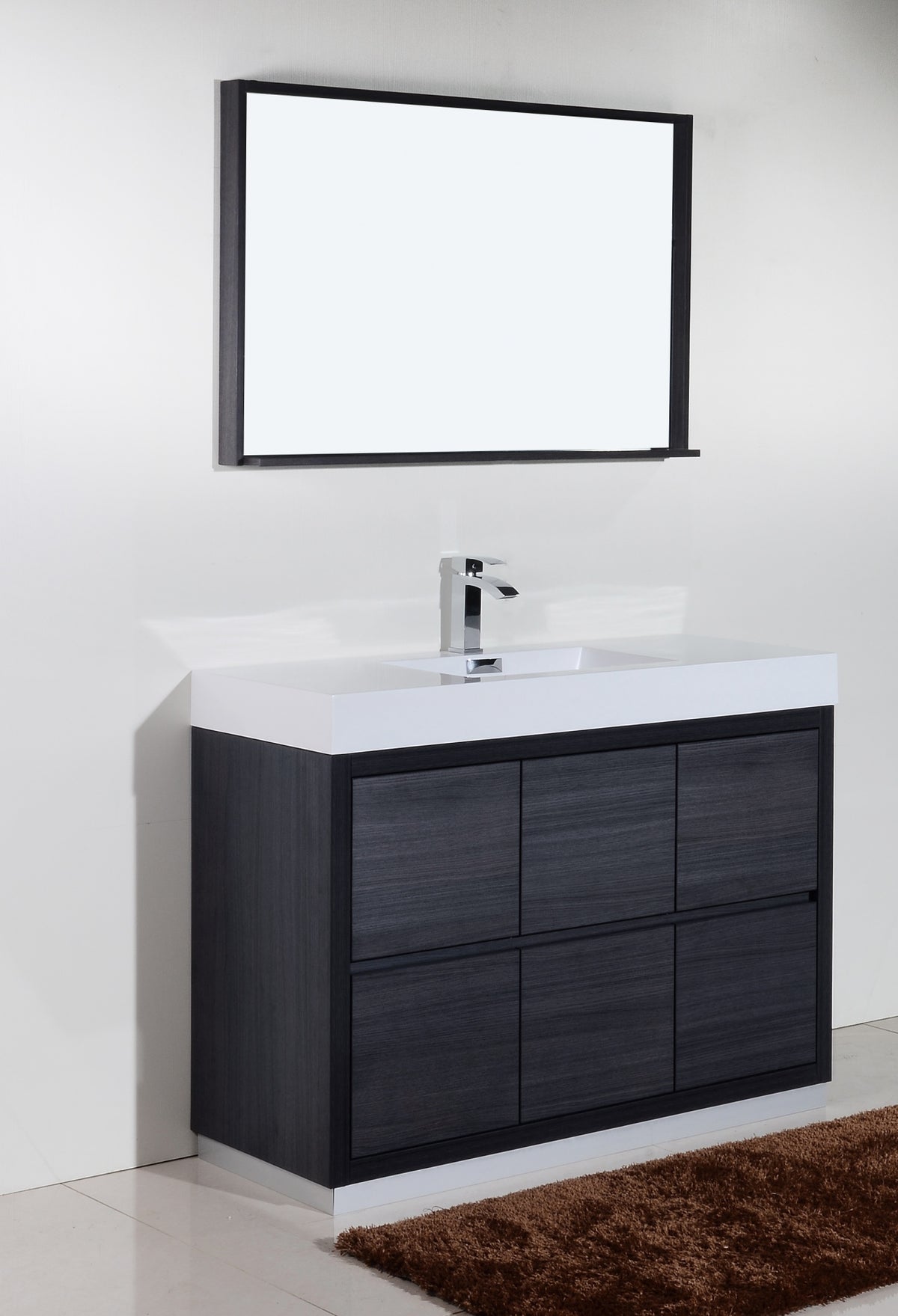 Kube Bath Bliss 48" Free Standing Modern Bathroom Vanity - Grey Oak (FMB48-GO) view 3