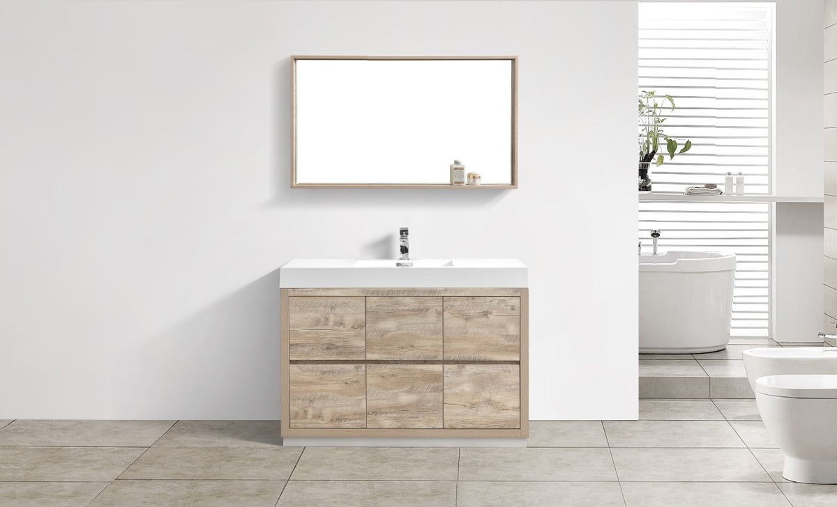 Kube Bath Bliss 48" Free Standing Modern Bathroom Vanity - Nature Wood (FMB48-NW) view 2