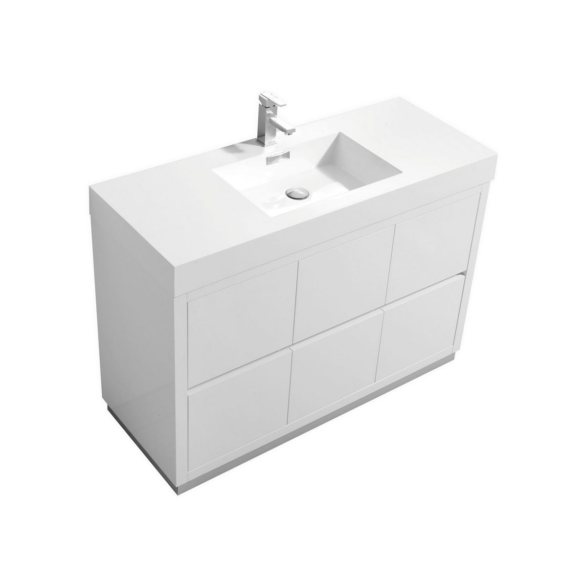Kube Bath Bliss 48" Free Standing Modern Bathroom Vanity - Gloss White (FMB48-GW)