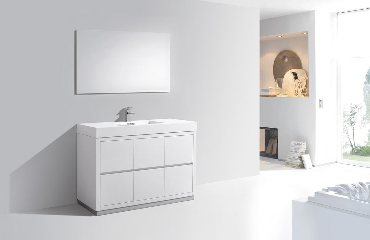 Kube Bath Bliss 48" Free Standing Modern Bathroom Vanity - Gloss White (FMB48-GW) view 2