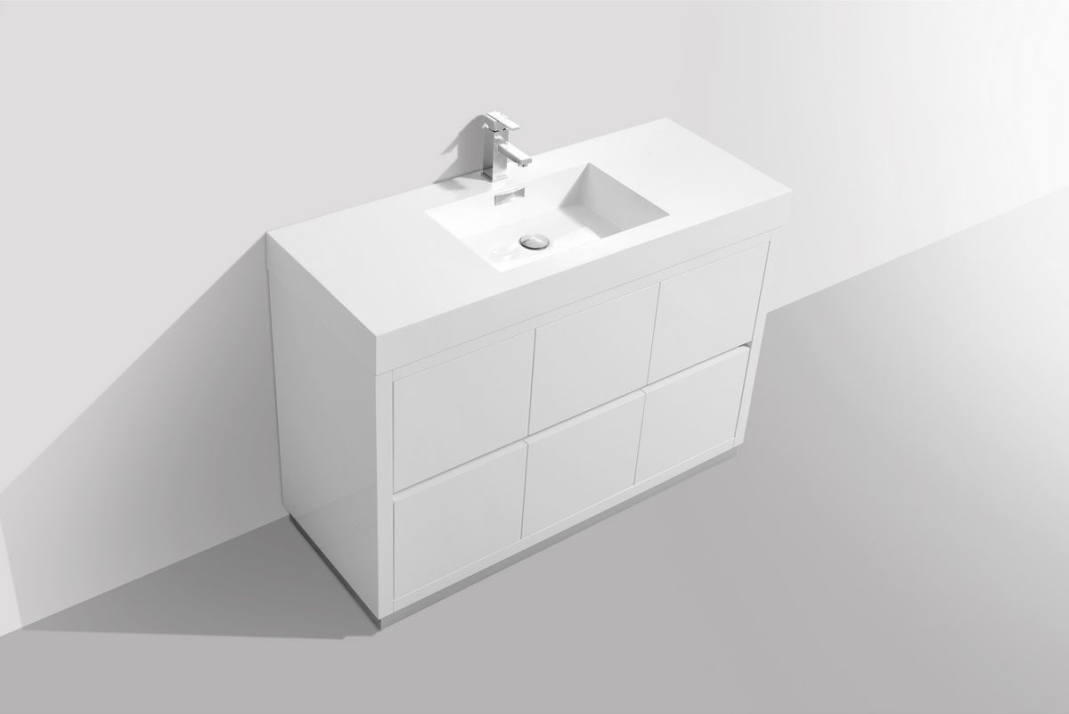 Kube Bath Bliss 48" Free Standing Modern Bathroom Vanity - Gloss White (FMB48-GW) view 4